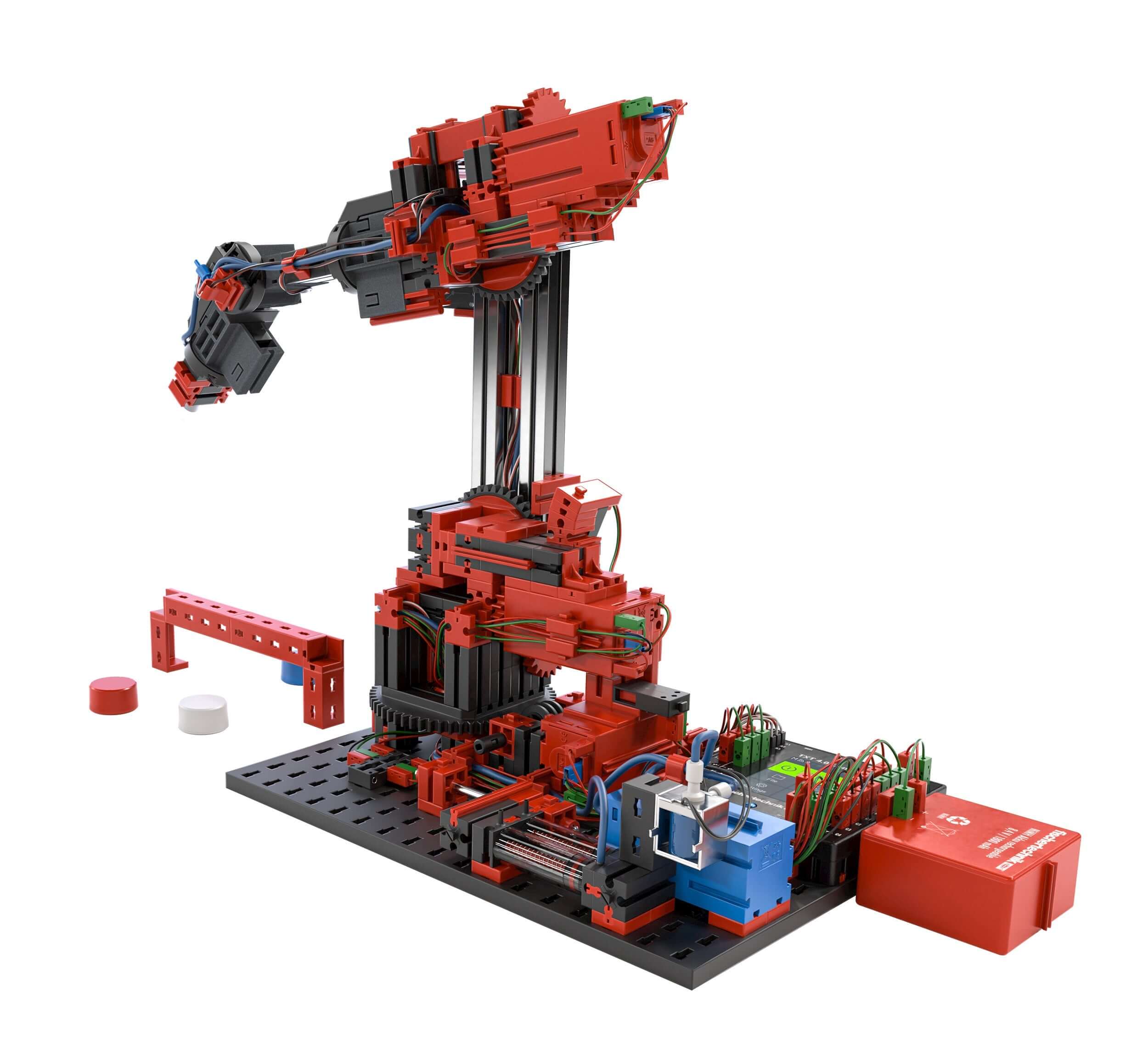 Realistic six-axle industrial robot model for STEM coding education and programming hands-on learning.