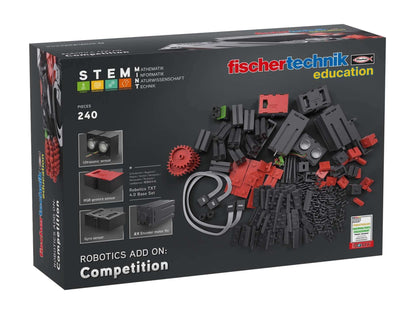 Robotics Add-On set for STEM competitions, includes 240 pieces for use with Fischer Technik TXT 4.0 base set.