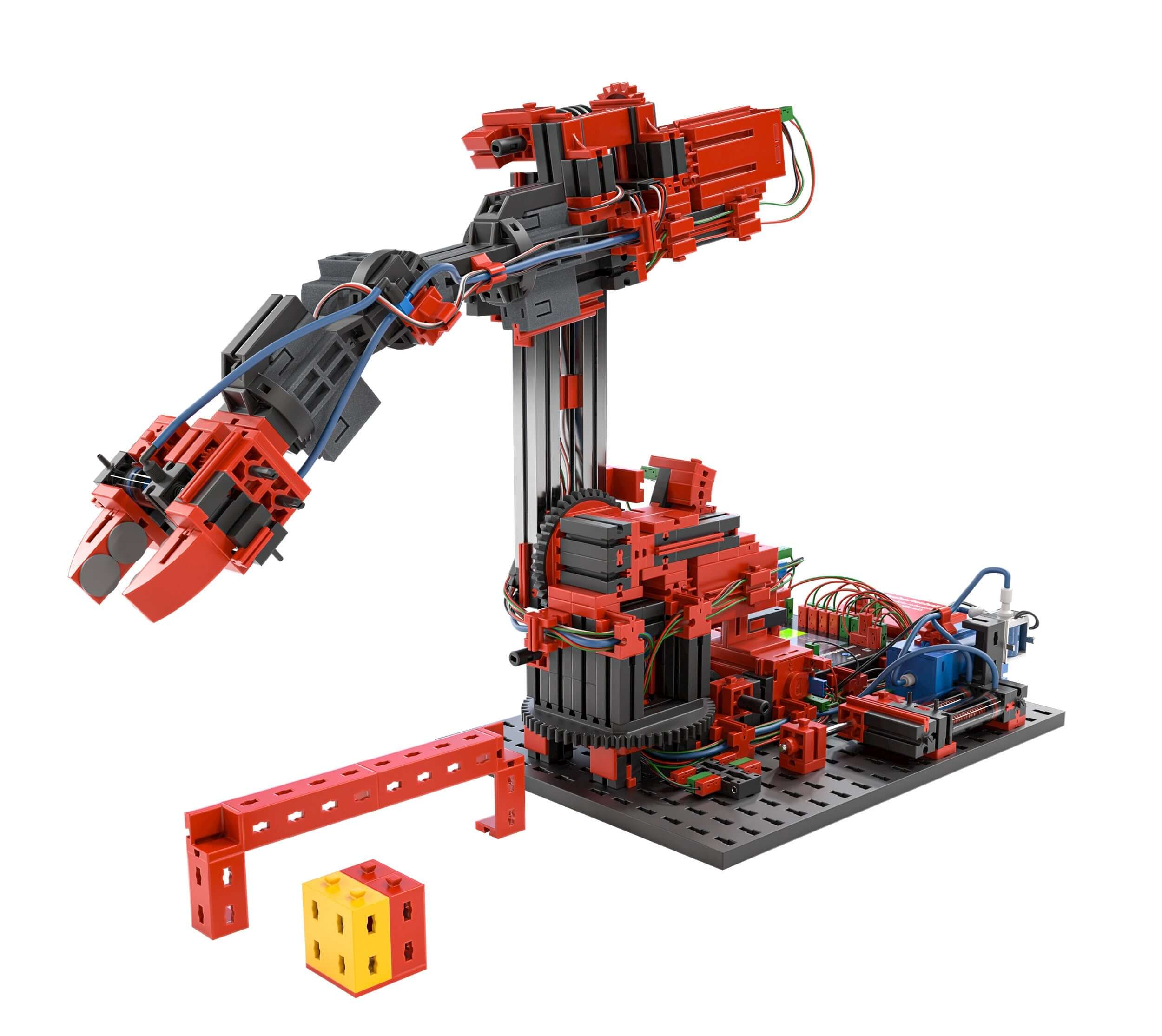 Realistic six-axle industrial robot model for STEM coding and programming education.