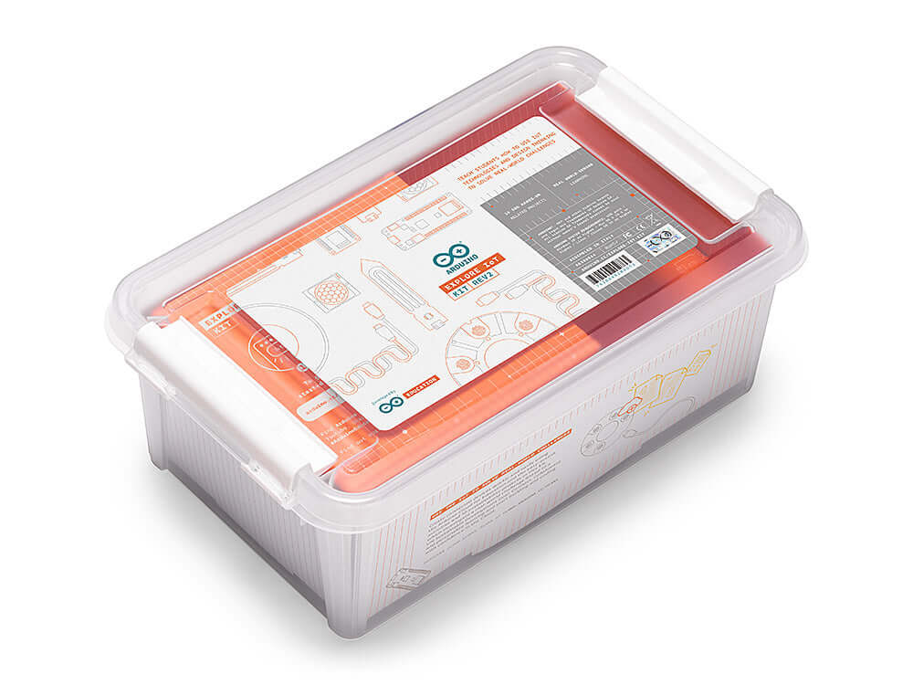 Arduino Education Explore IOT REV 2 kit packaging for creating connected devices.