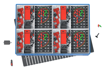 CLASS SET Electrical Control kit containing various components for teaching electrical circuits in primary schools.