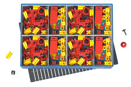 CLASS SET Optics kit with colorful educational pieces for teaching basic optics in primary schools.