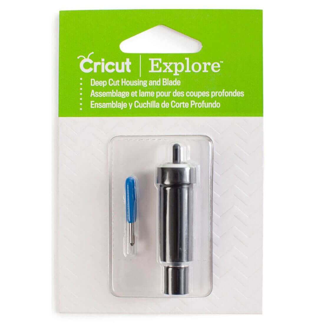 Cricut Explore Deep Cut Blade and Housing for versatile cutting of various materials in crafting projects.