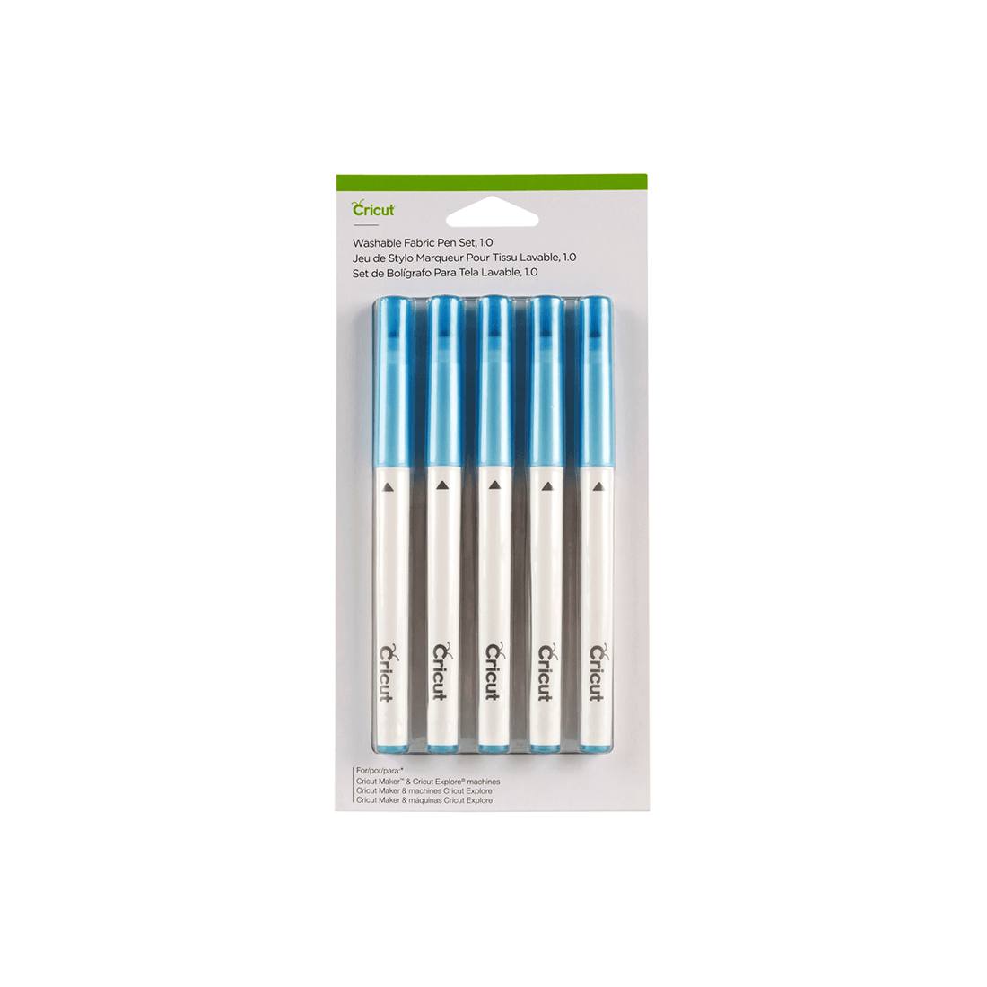Cricut Explore/Maker washable fabric pen 5-pack for drawing pattern markings on fabric crafts and clothing.