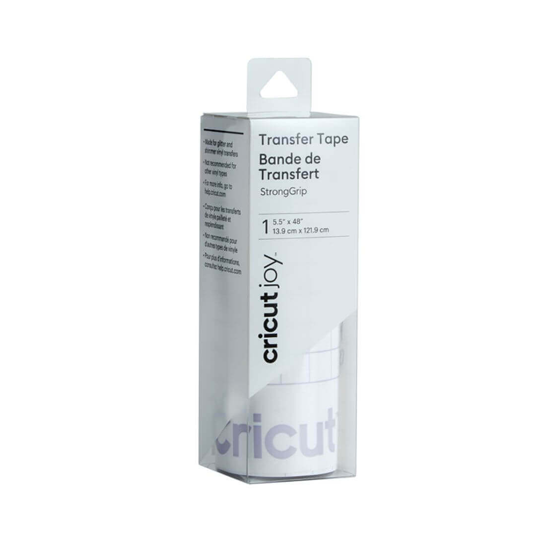 Cricut Joy StandardGrip Transfer Tape roll packaging, 5.5x48 inches for easy vinyl transfers.