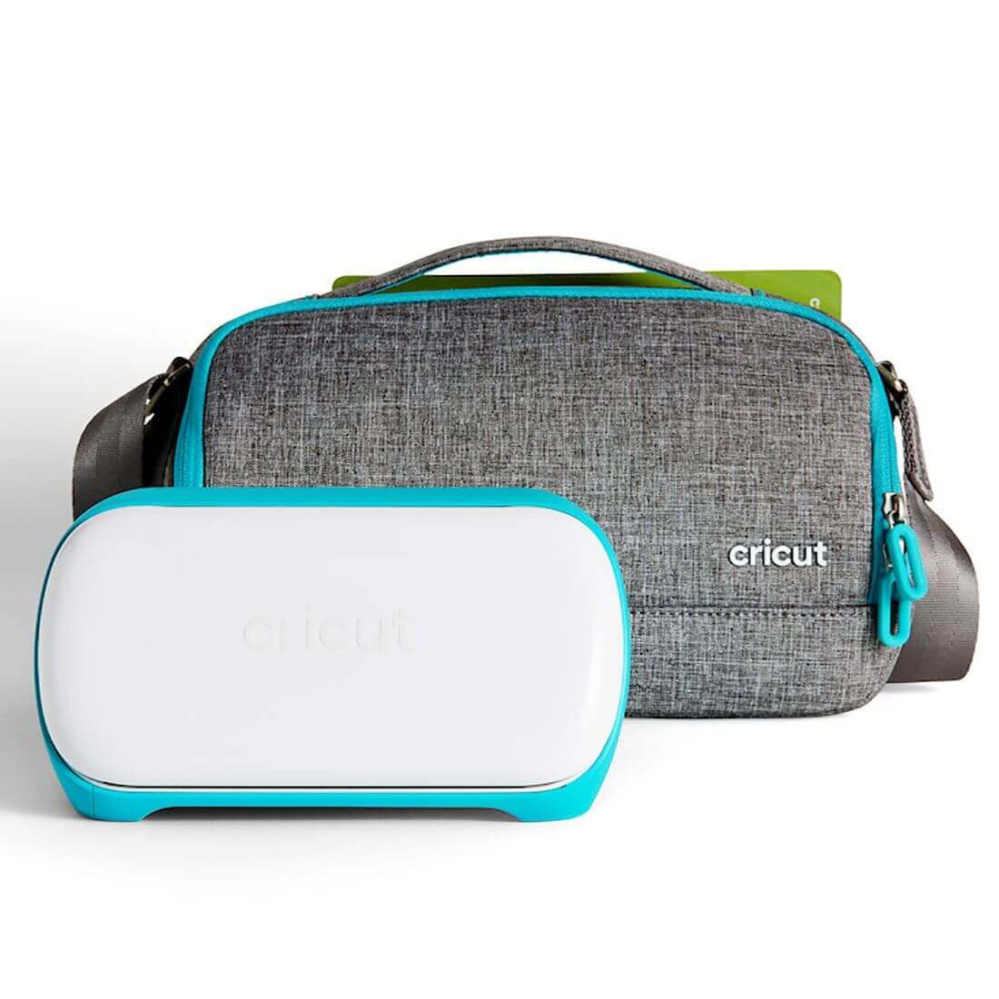 Cricut Joy™ Tote bag with padded interior and Cricut Joy™ machine, perfect for creative transport and organization.