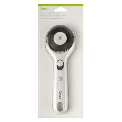 Cricut 60mm Rotary Cutter with premium steel blade, designed for precision cutting of multiple fabric layers.
