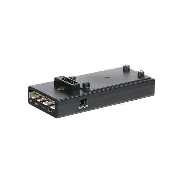 CyberPi Go Kit programmable microcomputer module with multiple ports and on/off switch for teaching AIoT and Python.