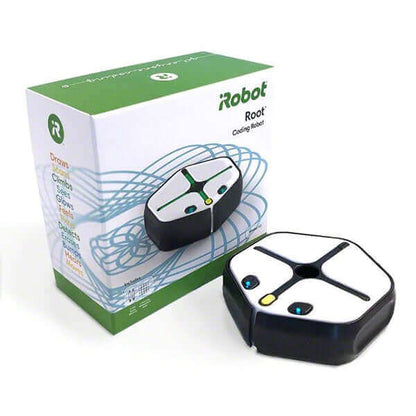 IRobot Root coding robot with packaging, designed to teach coding through creativity and play.