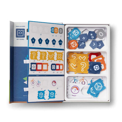 KUBO Coding++ TagTile® Set with assorted coding tiles and instructions for learning programming concepts