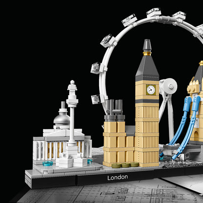 LEGO® Architecture London Building Set 21034 showcasing the iconic London skyline including Big Ben and the London Eye.