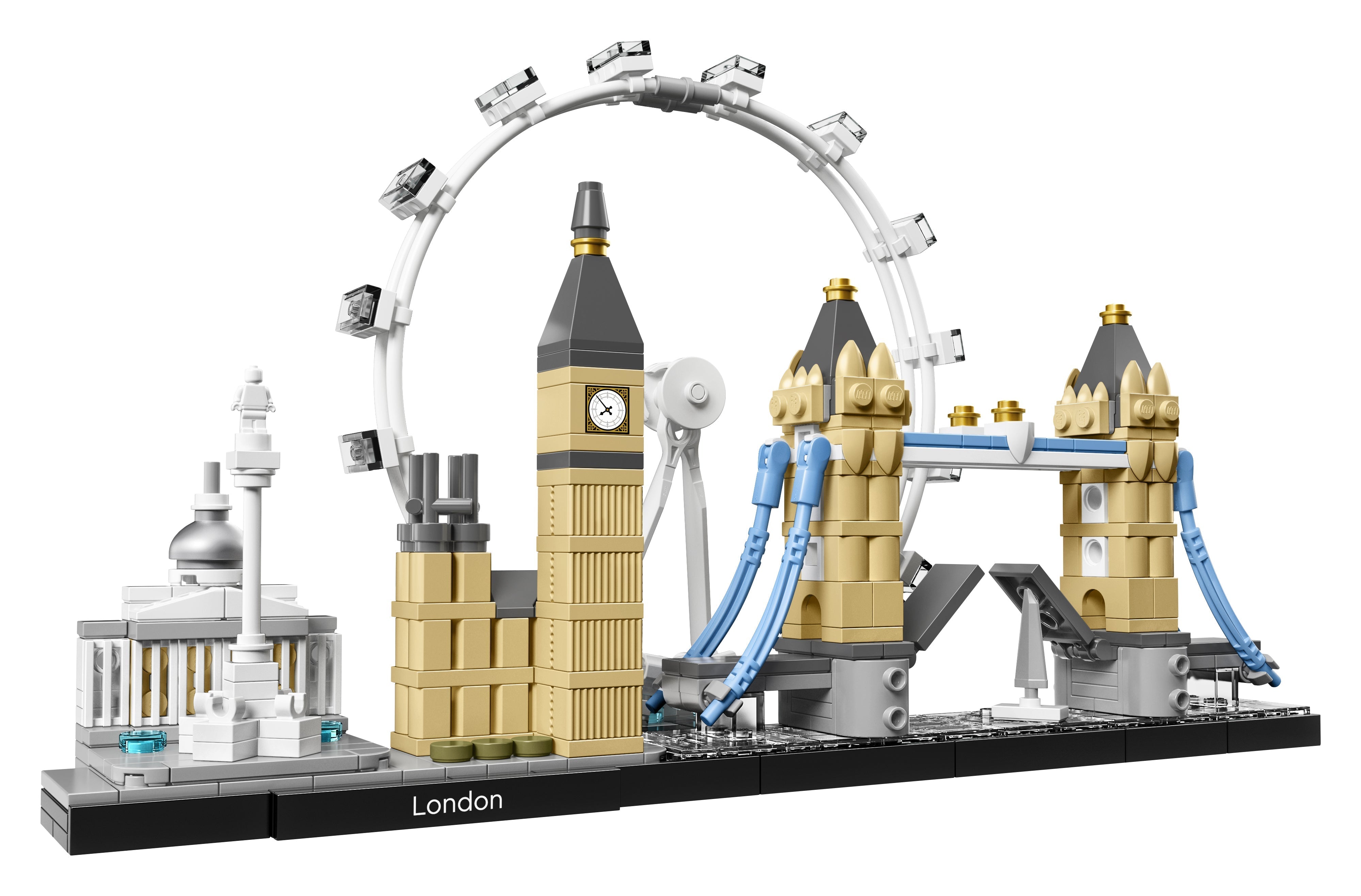 LEGO Architecture London Building Set 21034 showcasing London’s skyline with iconic structures like Big Ben and Tower Bridge.