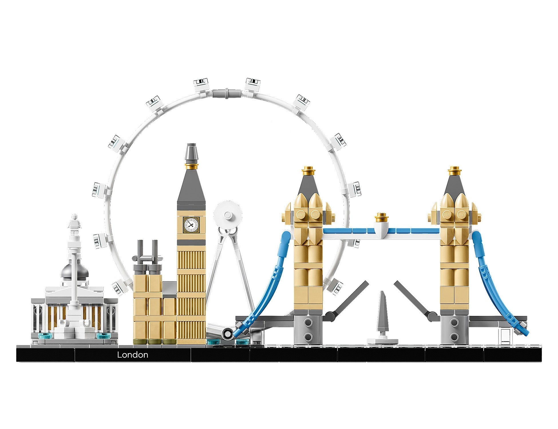 LEGO Architecture London Building Set 21034 showcasing iconic landmarks like Big Ben and the London Eye.