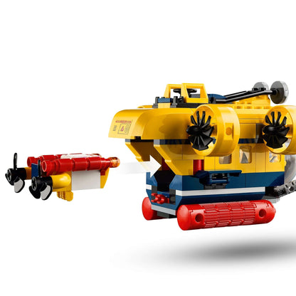 LEGO City Ocean Exploration Submarine set 60264 with a detachable mini sub for underwater adventures.