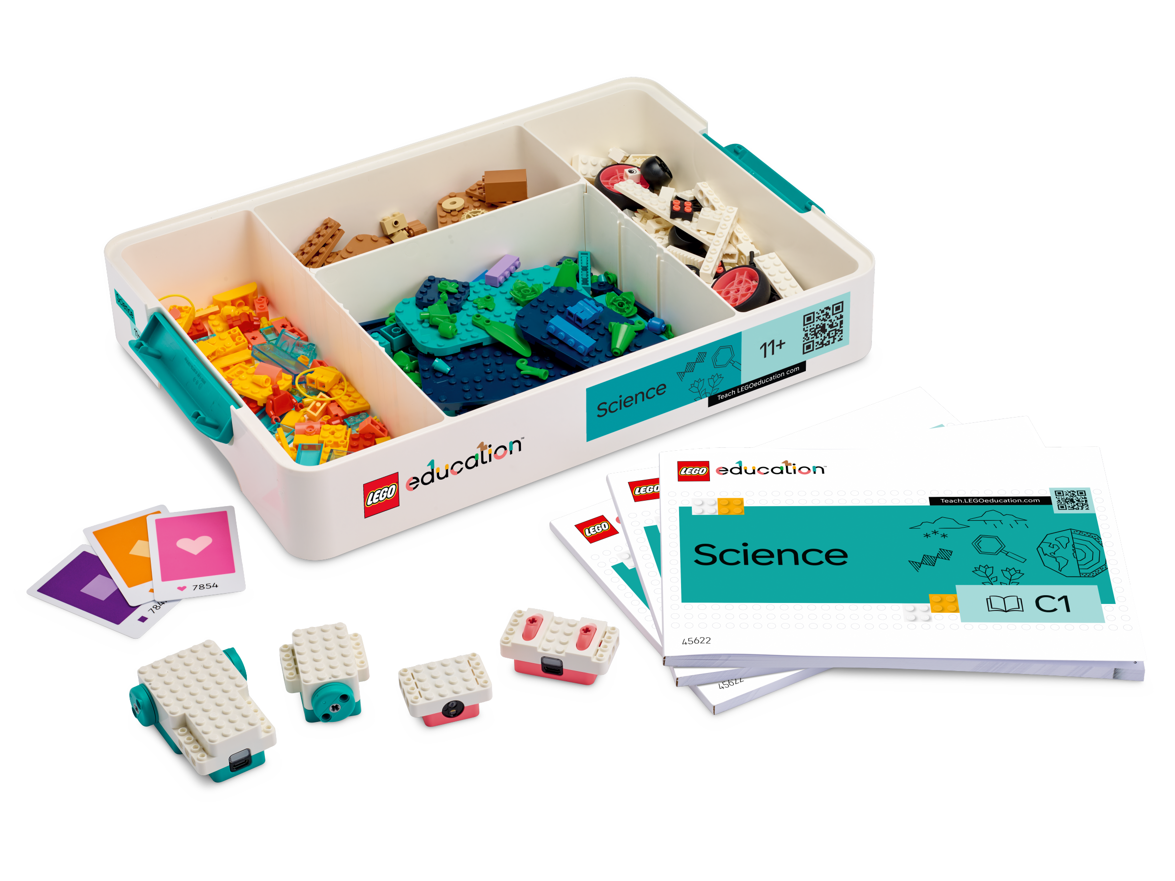 LEGO® Education Science Year 7-9 kits with bricks, interactive hardware, and lesson resources for hands-on learning.