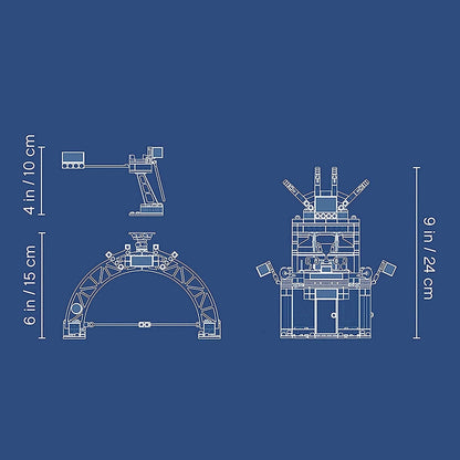 Blueprint of LEGO® Friends Heartlake The Big Race Day Playset showing dimensions and design details.