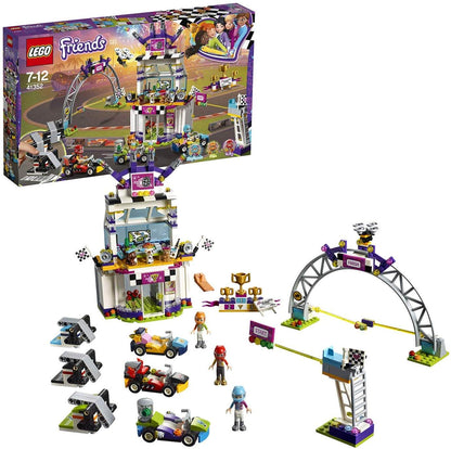LEGO® Friends Heartlake The Big Race Day Playset 41352 with go-kart track, racers, and race day accessories.