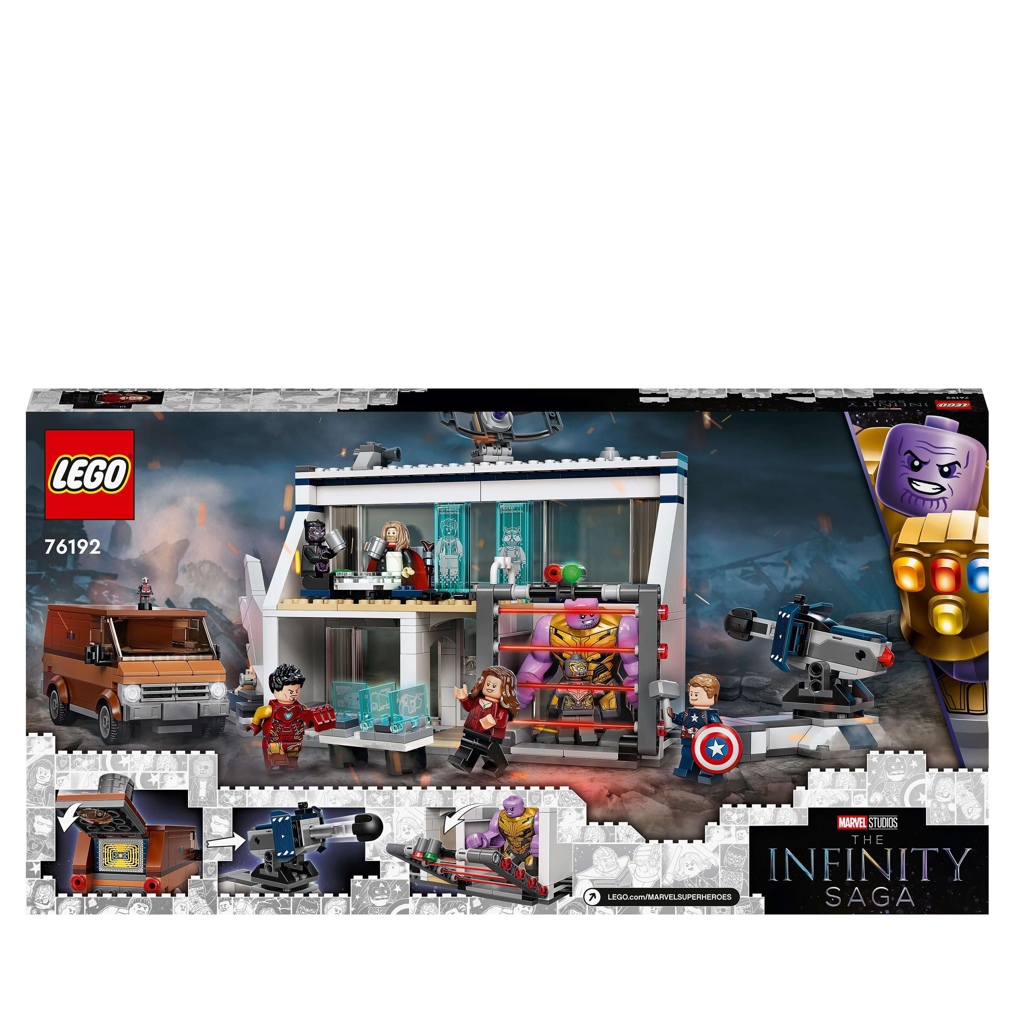 LEGO® Marvel Avengers: Endgame Final Battle Set 76192 with characters and vehicles for imaginative superhero play.