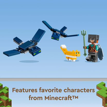 LEGO Minecraft The Sky Tower Set 21173 featuring beloved characters and creatures from Minecraft.