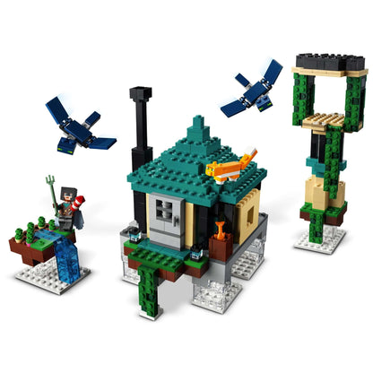 LEGO Minecraft The Sky Tower Building Set 21173 featuring diverse sky environments and characters, perfect for kids.