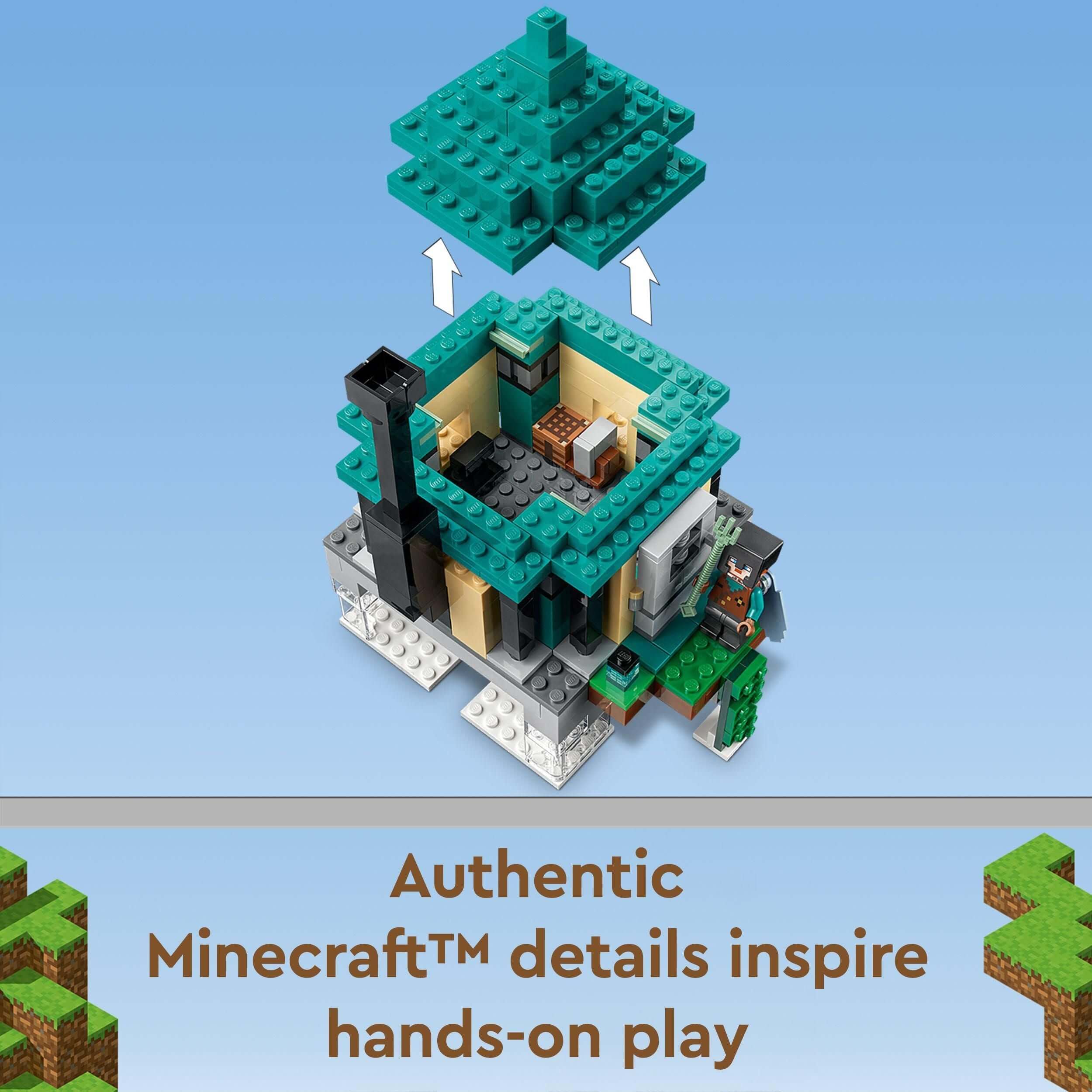 LEGO® Minecraft Sky Tower Building Set 21173 with authentic details for immersive hands-on play.