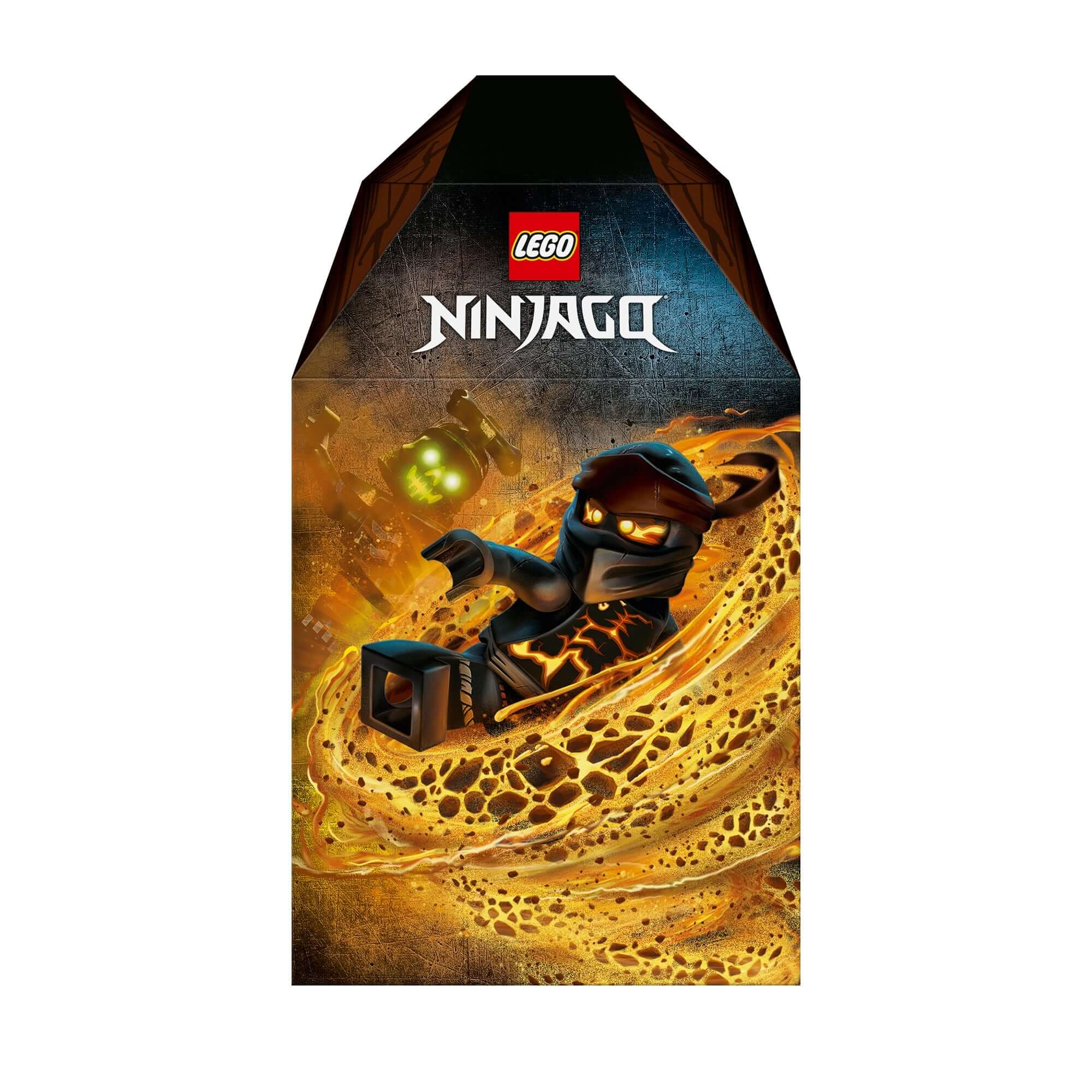 LEGO® NINJAGO Spinjitzu Burst Cole Spinner Toy packaging featuring Cole in action.