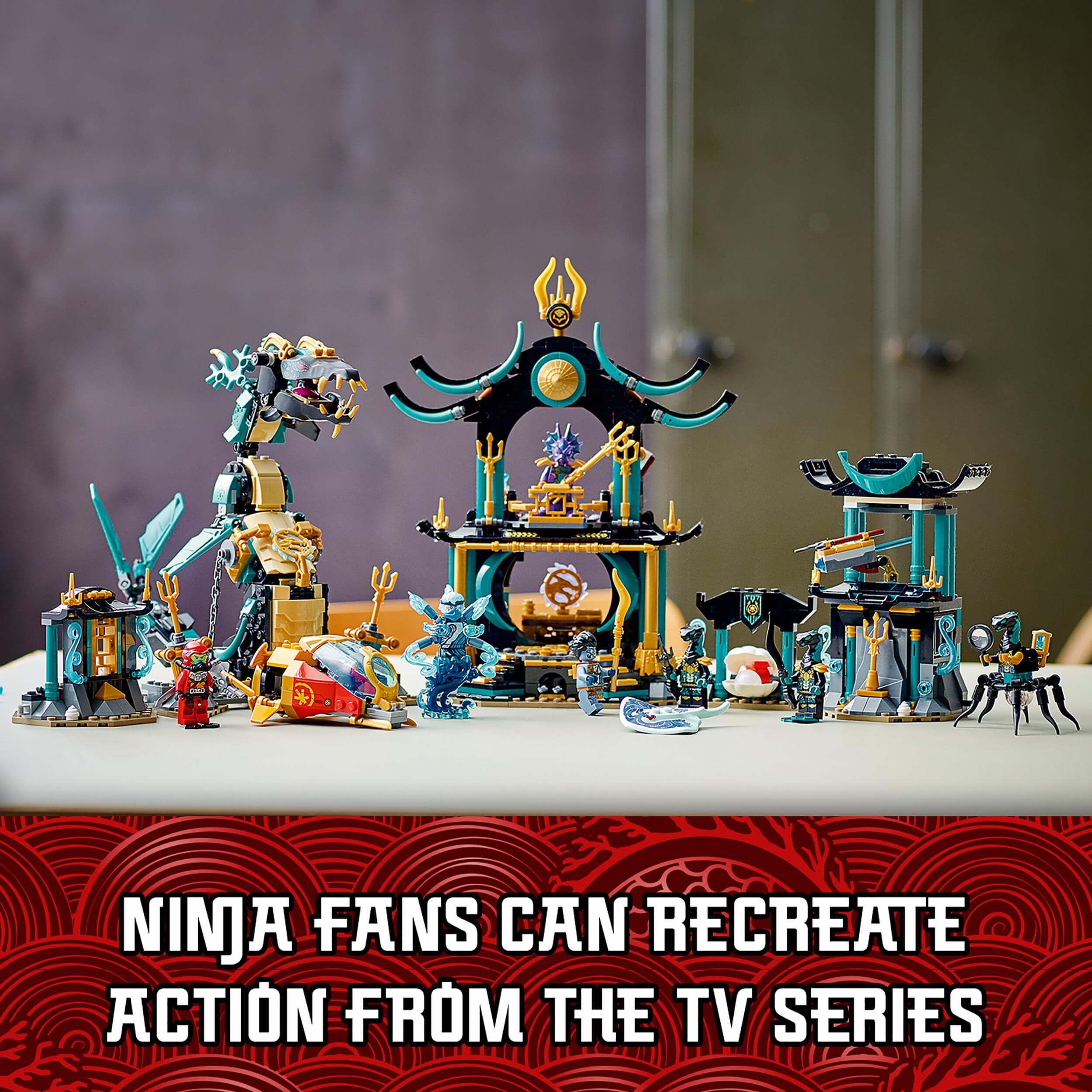 LEGO NINJAGO Temple of the Endless Sea Set 71755 with detailed mini-figures for epic underwater battles.