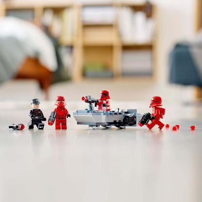 LEGO Star Wars Sith Troopers Battle Pack set with red troopers and a boat, perfect for imaginative play.