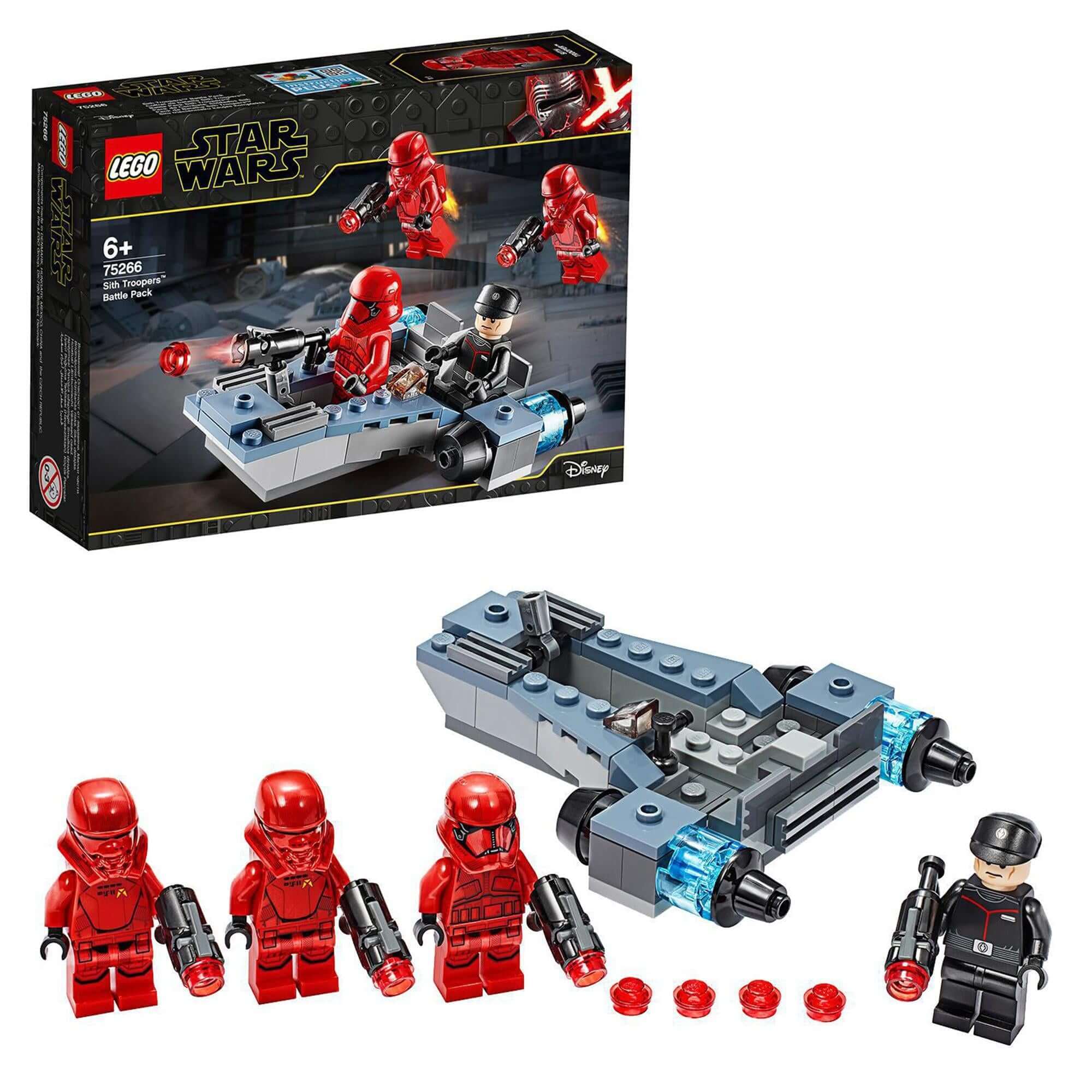 LEGO Star Wars Sith Troopers Battle Pack Set 75266 with minifigures and speeder for imaginative play, ages 6 and up.