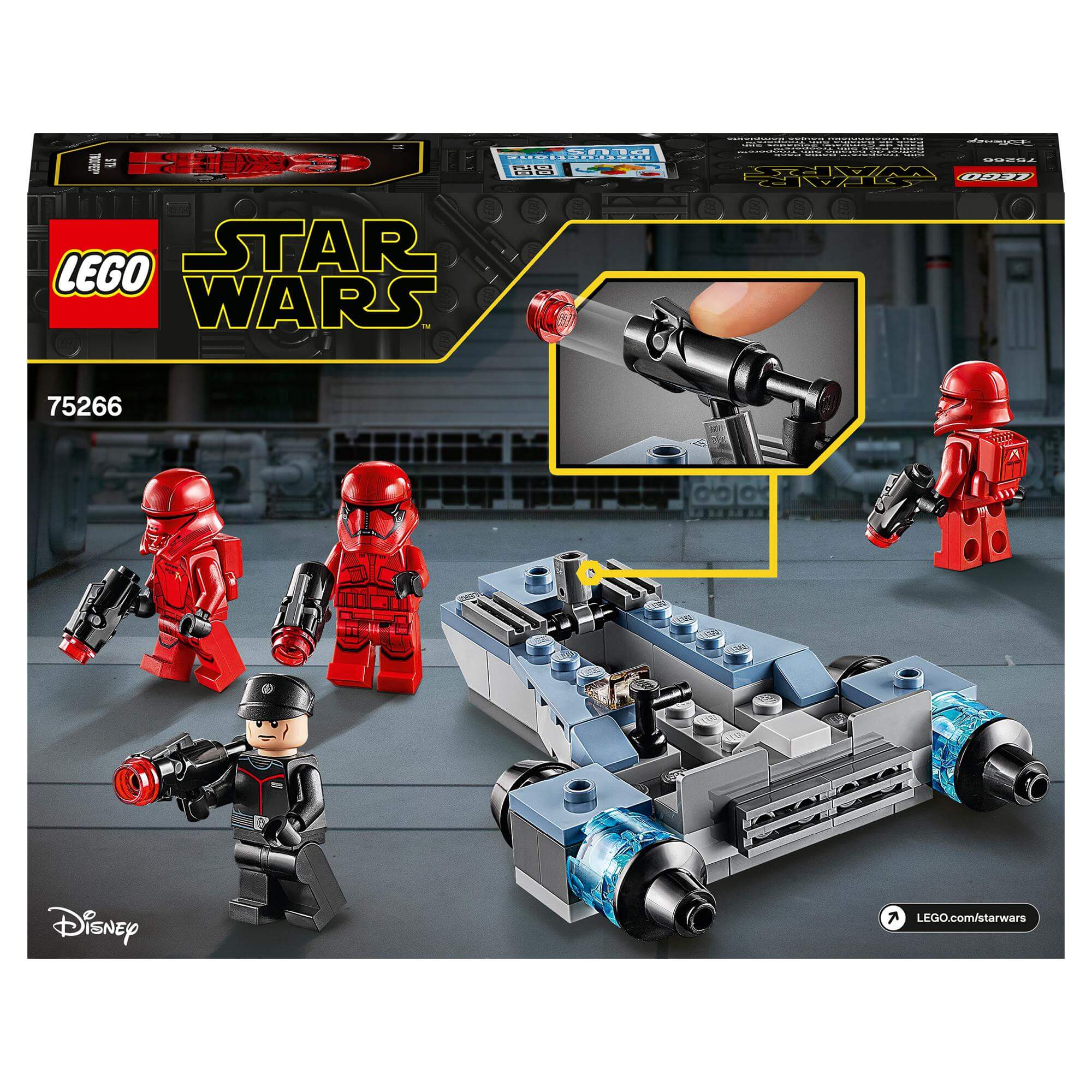 LEGO Star Wars Sith Troopers Battle Pack Set 75266 with First Order troopers and speeder for imaginative play.