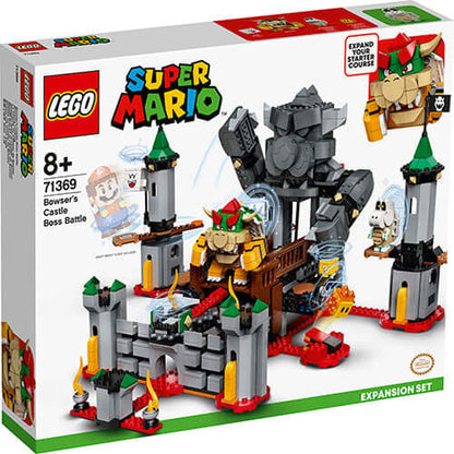 LEGO Super Mario Bowser's Castle Boss Battle Expansion Set 71369 packaging with Bowser and castle features.
