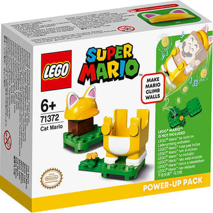 LEGO Super Mario Cat Mario Power-Up Pack 71372 box featuring Cat Mario costume and climbing features