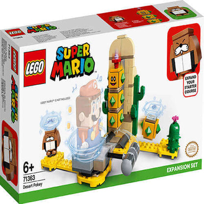 LEGO Super Mario Desert Pokey Expansion Set 71363 packaging showcasing the action-packed set with LEGO Mario.