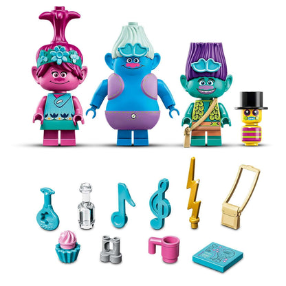 LEGO® Trolls Poppy’s Hot Air Balloon set featuring colorful Troll figures and fun accessories.