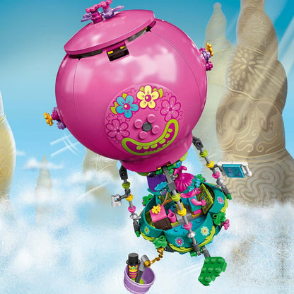 LEGO® Trolls Poppy’s Hot Air Balloon Playset 41252, featuring vibrant colors and fun accessories inspired by the Trolls World Tour.