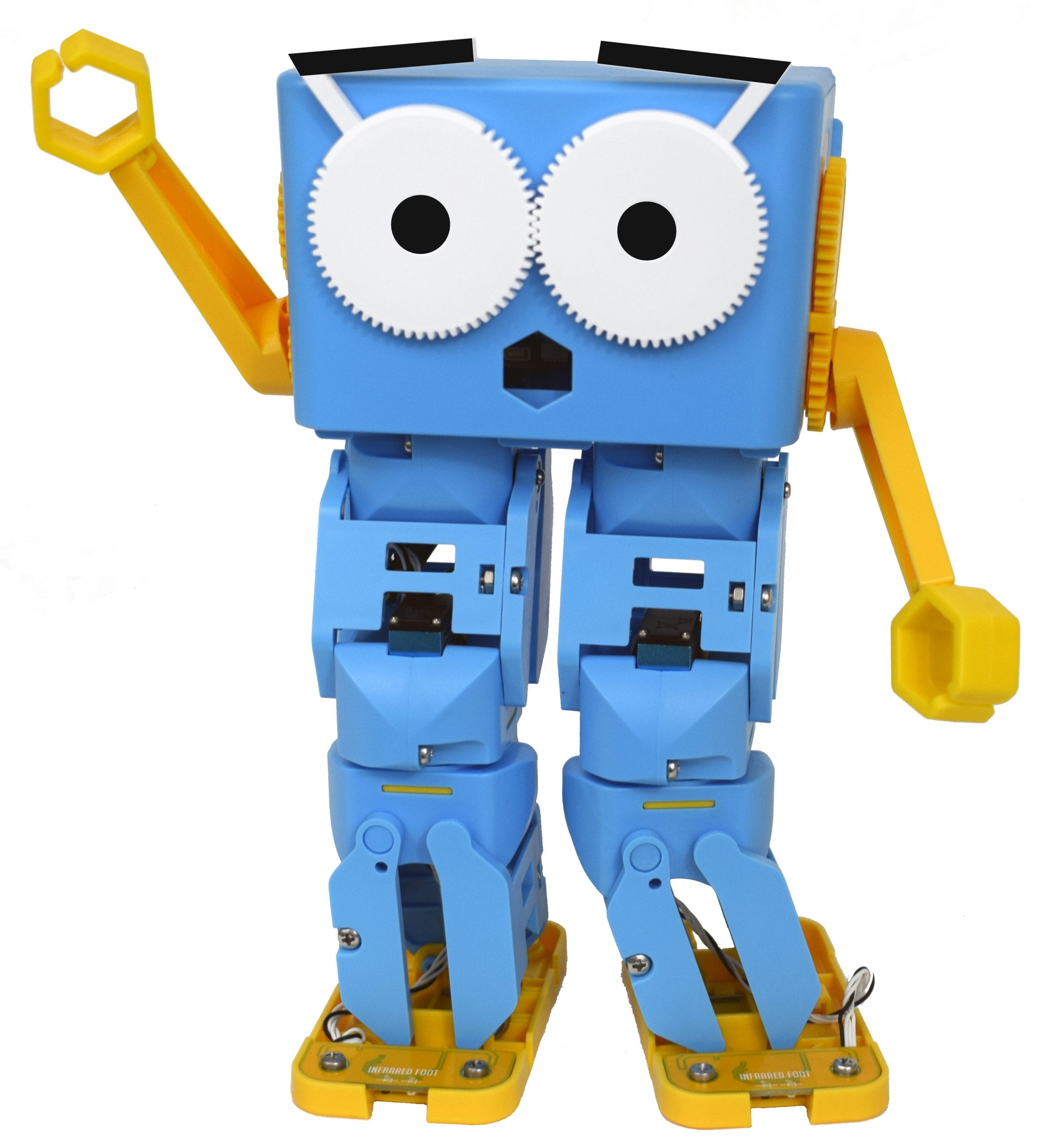 Marty V2 walking robot kit, designed for kids to learn coding with sensors and servo motors.