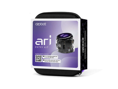 Ozobot Ari Entry Kit packaging featuring interactive robot for K12 computer science education.