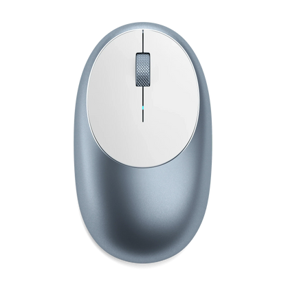 Satechi M1 Bluetooth Wireless Mouse in silver with ergonomic design and Bluetooth connectivity.