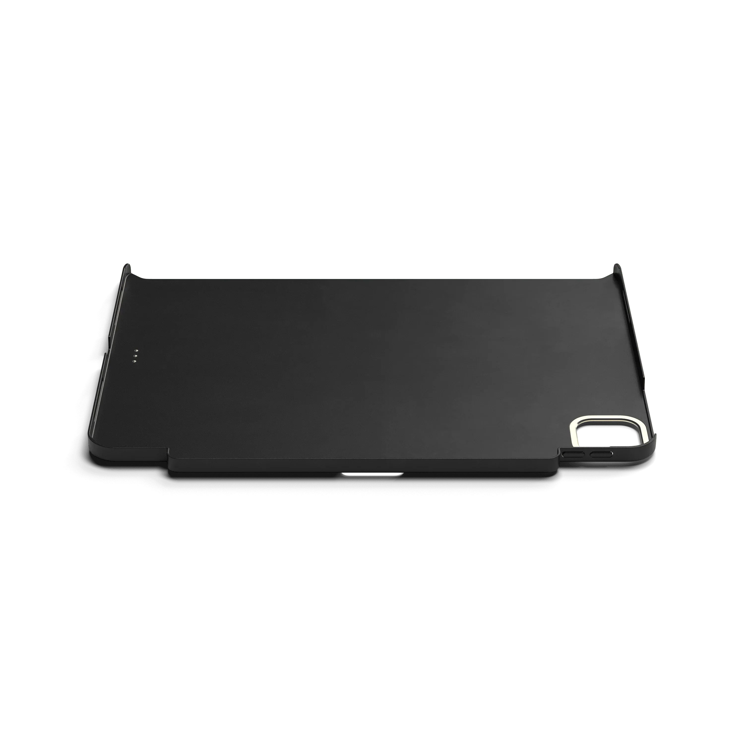 Satechi vegan-leather magnetic case for iPad Pro in sleek black, offering stylish protection and Apple Pencil holder.