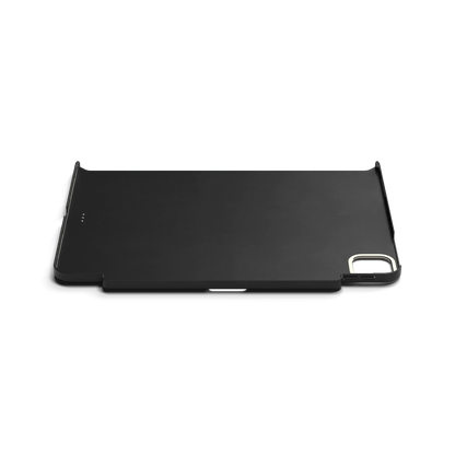 Satechi vegan-leather magnetic case for iPad Pro in sleek black, offering stylish protection and Apple Pencil holder.