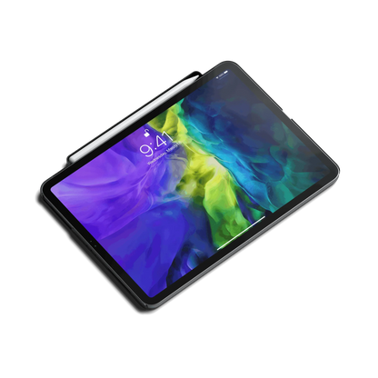 Stylish Satechi Vegan-Leather Magnetic Case for iPad Pro with Apple Pencil holder and vibrant display.