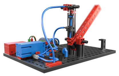 STEM Pneumatics kit showcasing a colorful assembly of tubes and components designed for learning pneumatics basics.