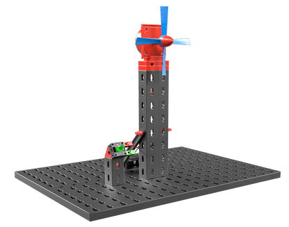 STEM renewable energies model featuring a wind turbine and energy generation components.