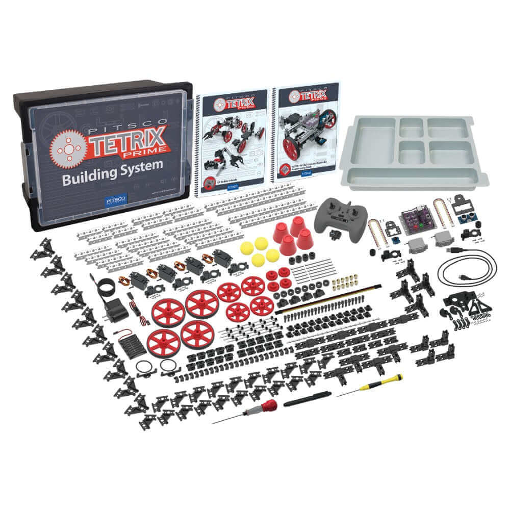 TETRIX® PRIME Dual Control Robotics Set with components, controller, and building system for robotics education.